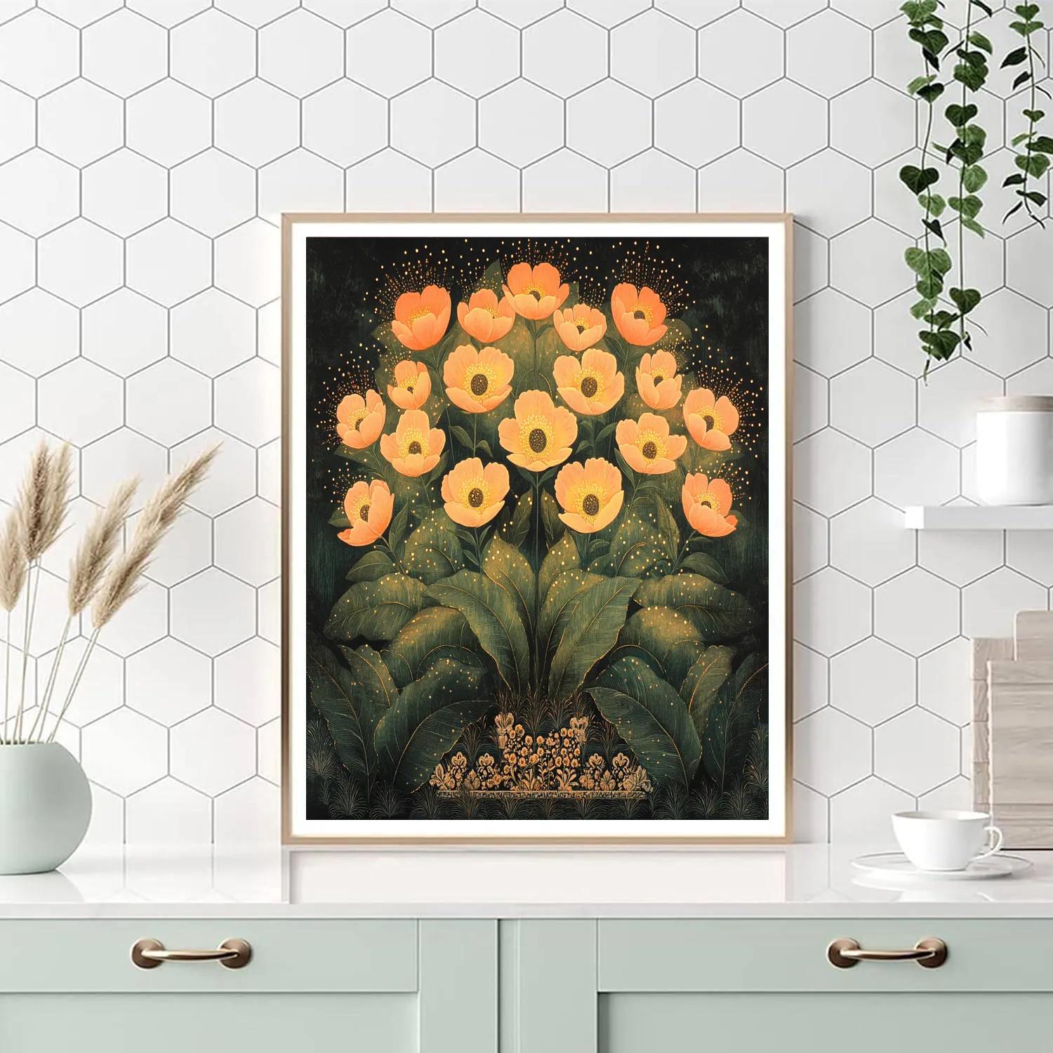 Frida Kahlo Inspired Luminous Papaya Altar paint by numbers