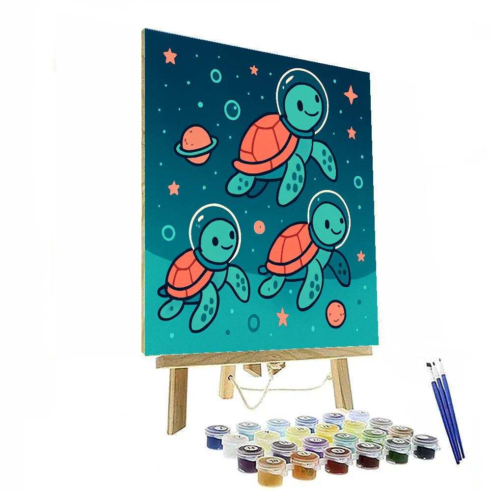 Cosmic Turtle Parade DIY paint by numbers