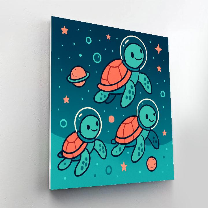 Cosmic Turtle Parade DIY paint by numbers