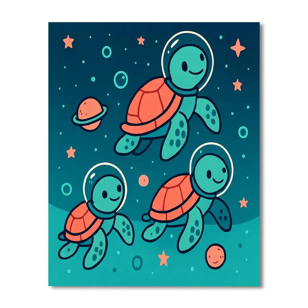 Cosmic Turtle Parade DIY paint by numbers