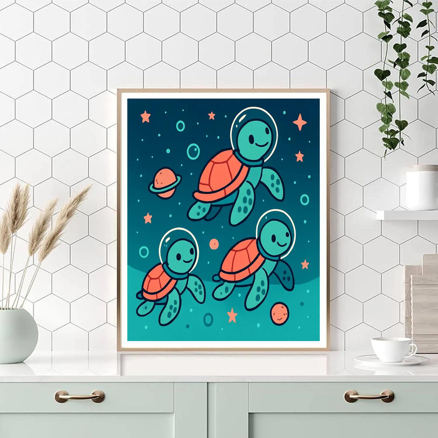 Cosmic Turtle Parade DIY paint by numbers