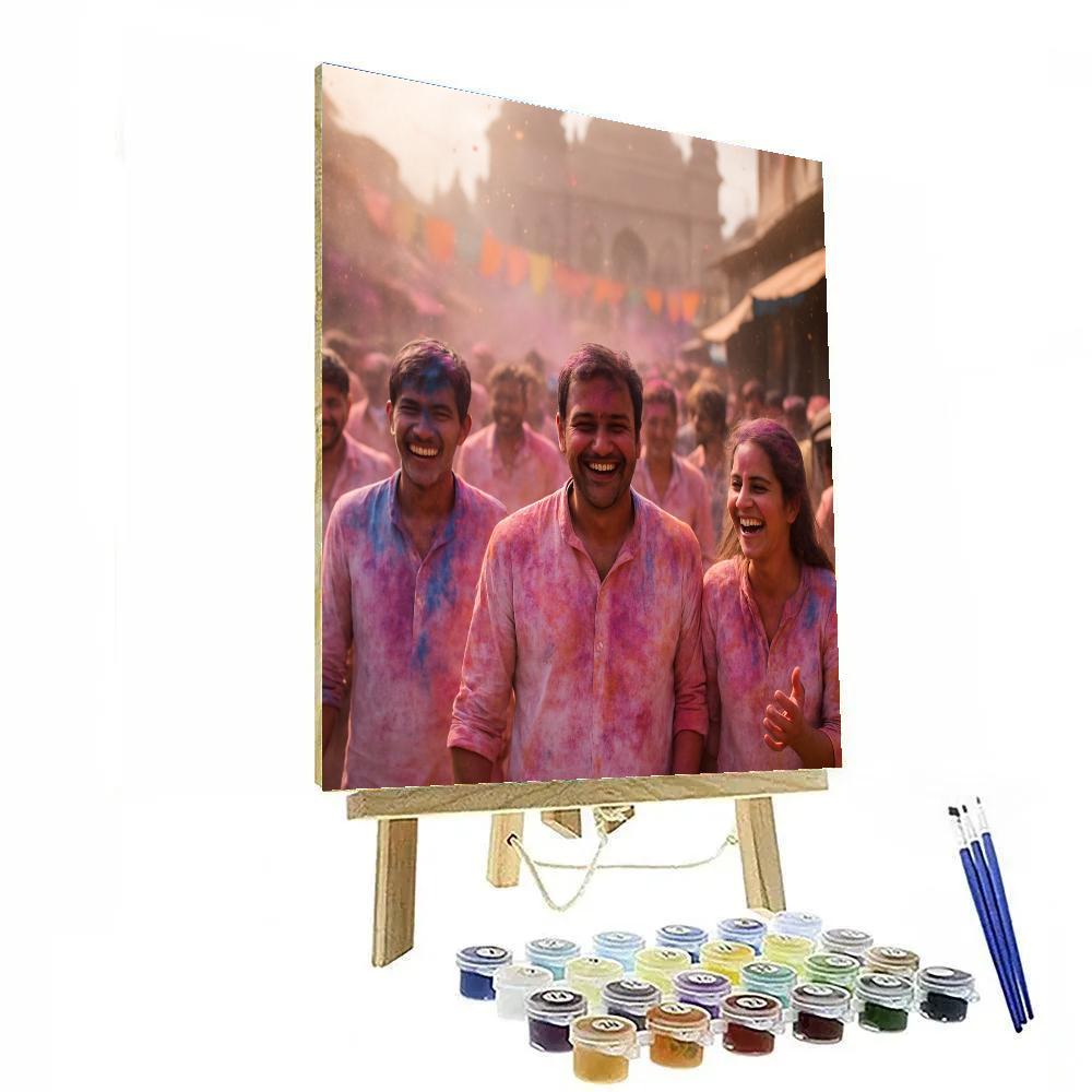 Holi Street Festival Mathura paint by number