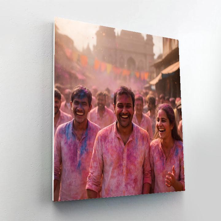 Holi Street Festival Mathura paint by number