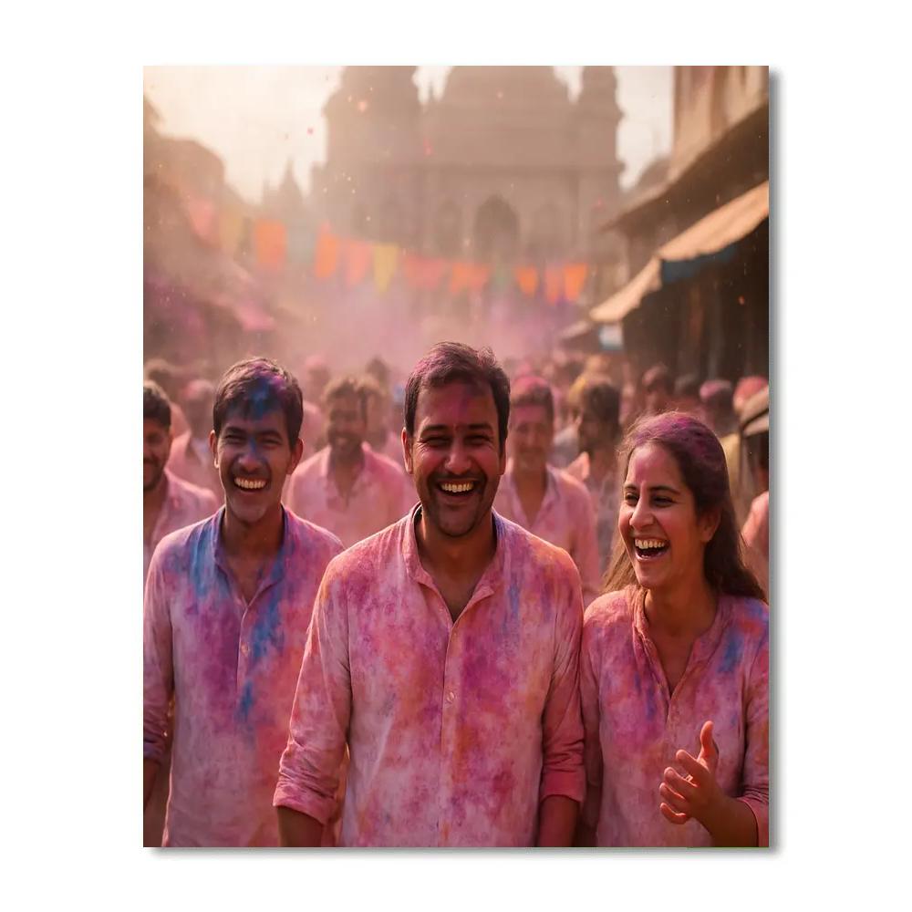 Holi Street Festival Mathura paint by number