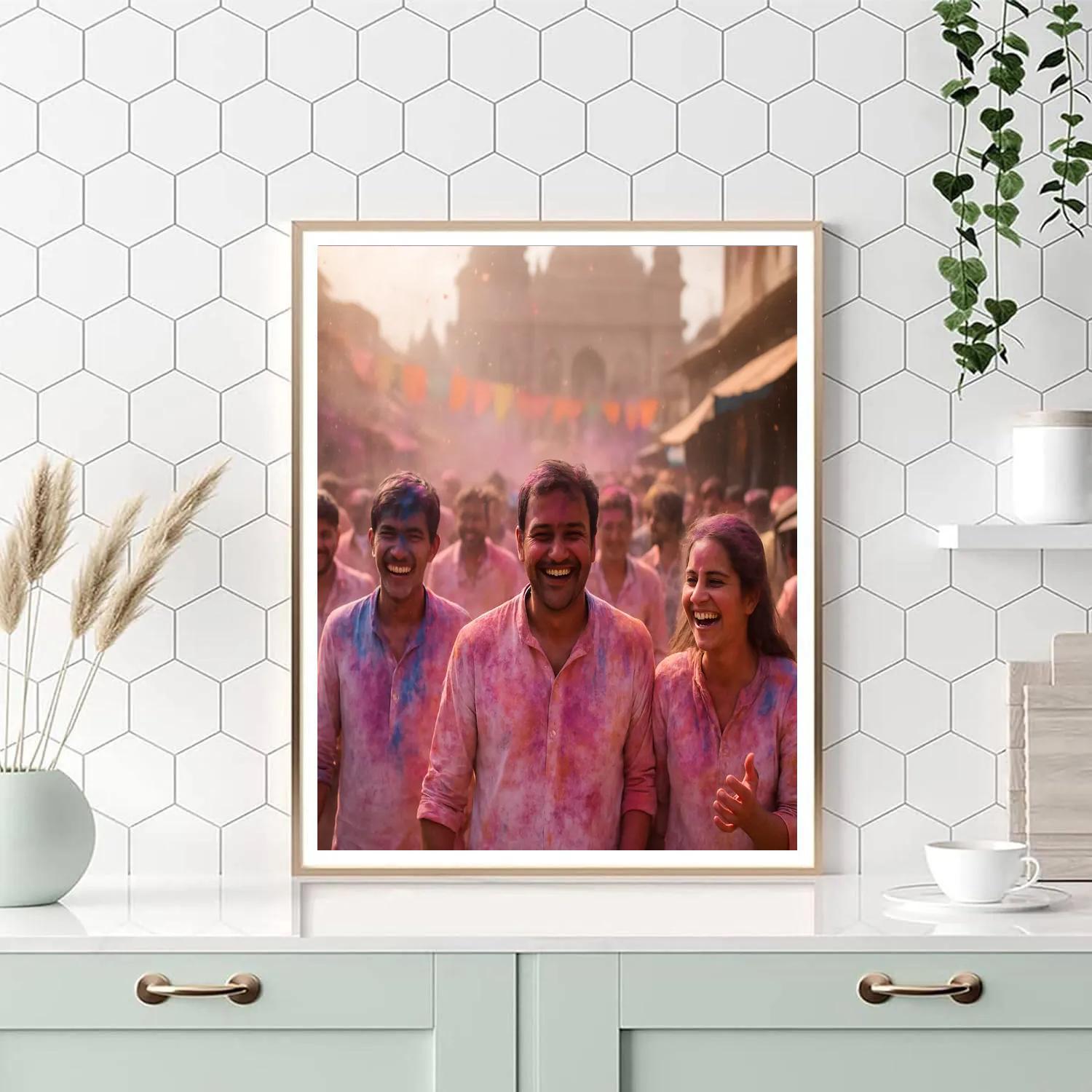 Holi Street Festival Mathura paint by number