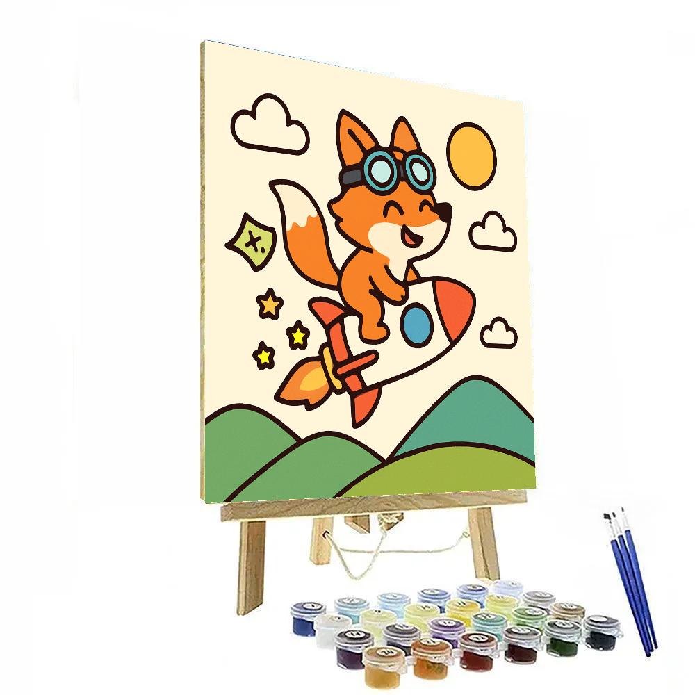 Rocket Riding Fox Painting by numbers kit