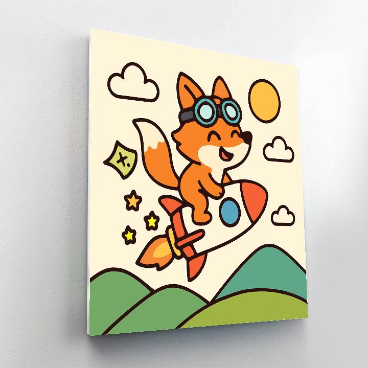 Rocket Riding Fox Painting by numbers kit