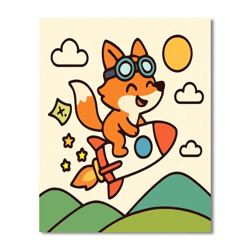 Rocket Riding Fox Painting by numbers kit