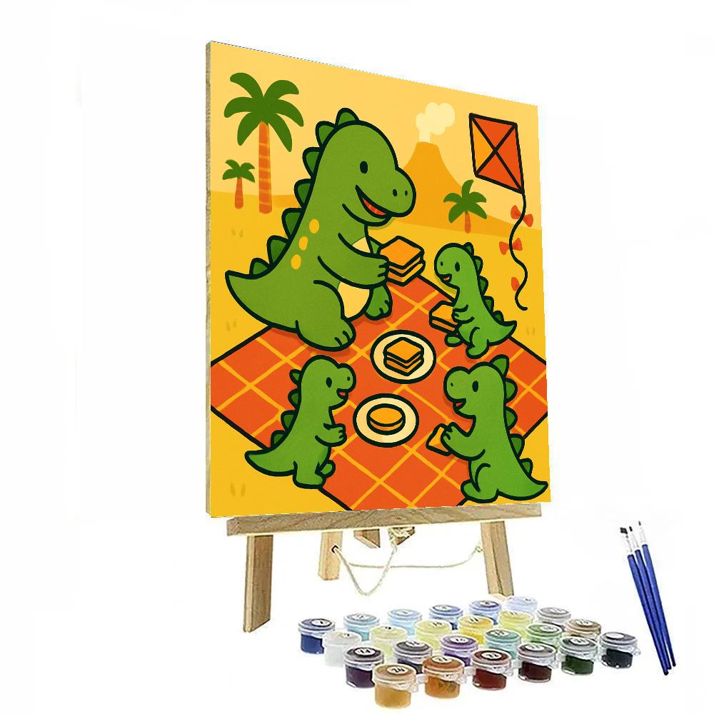 Dino Park Picnic Numbered painting kits