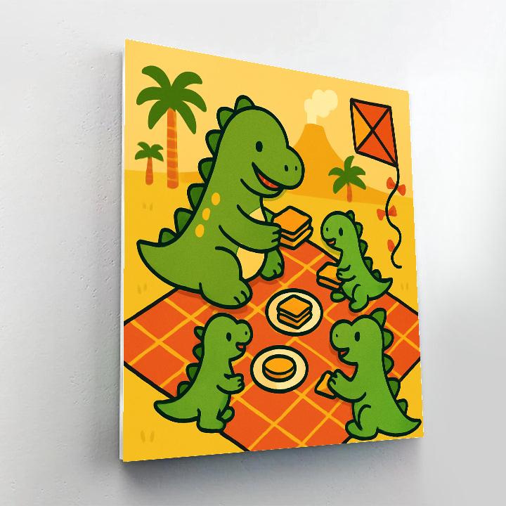 Dino Park Picnic Numbered painting kits