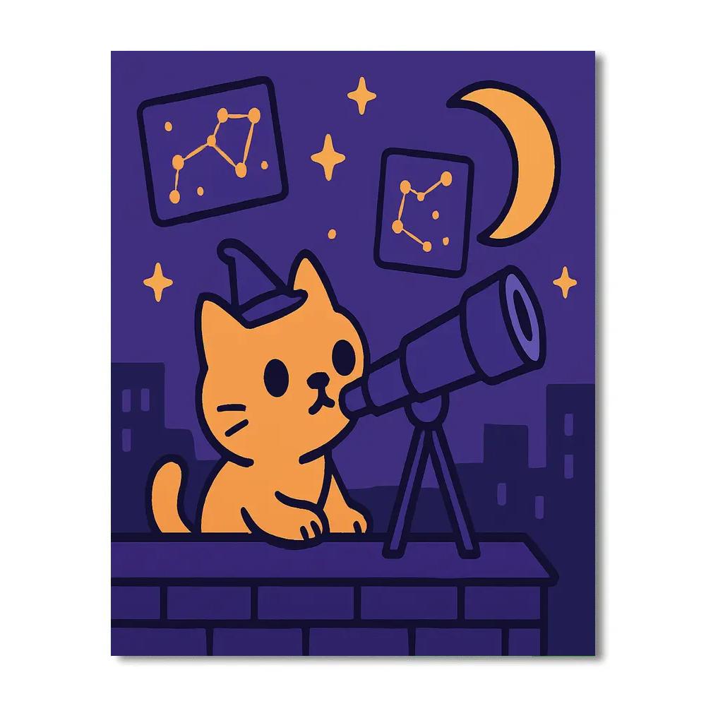 Mage Cat Observatory Paint by numbers art
