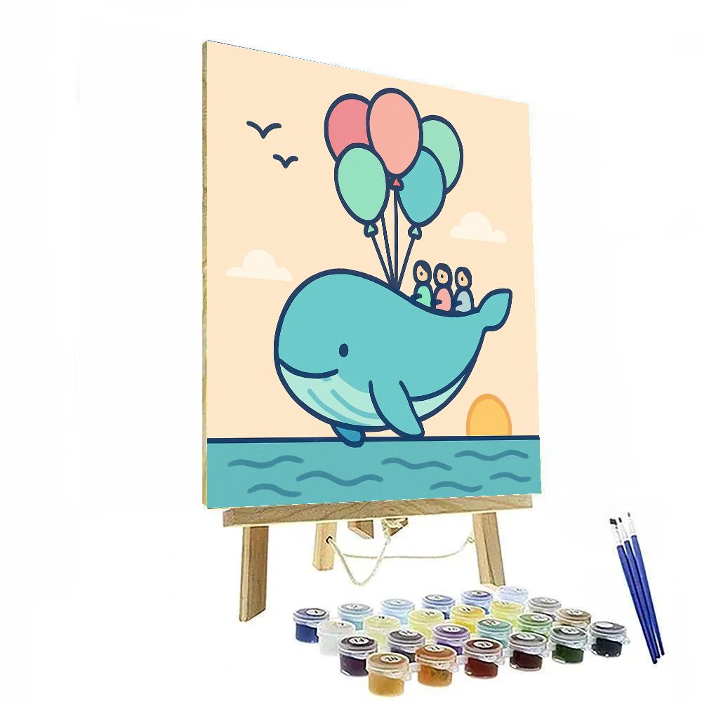 Balloon Whale Voyage painting number kit