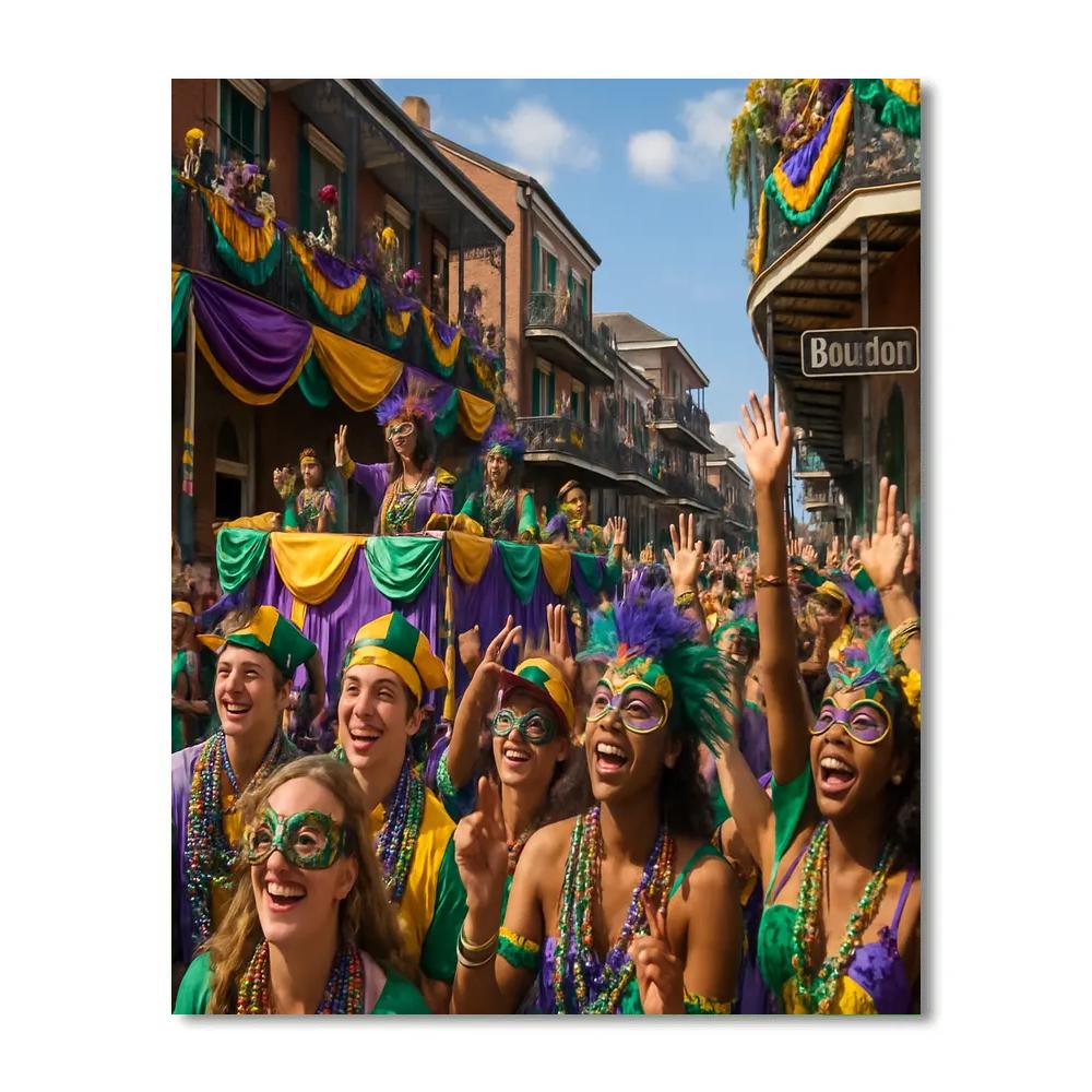 Mardi Gras Parade In New Orleans Number painting