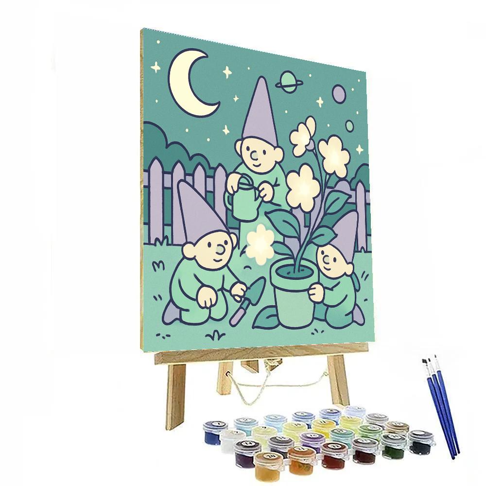 Moon Garden Gnomes painting number kit