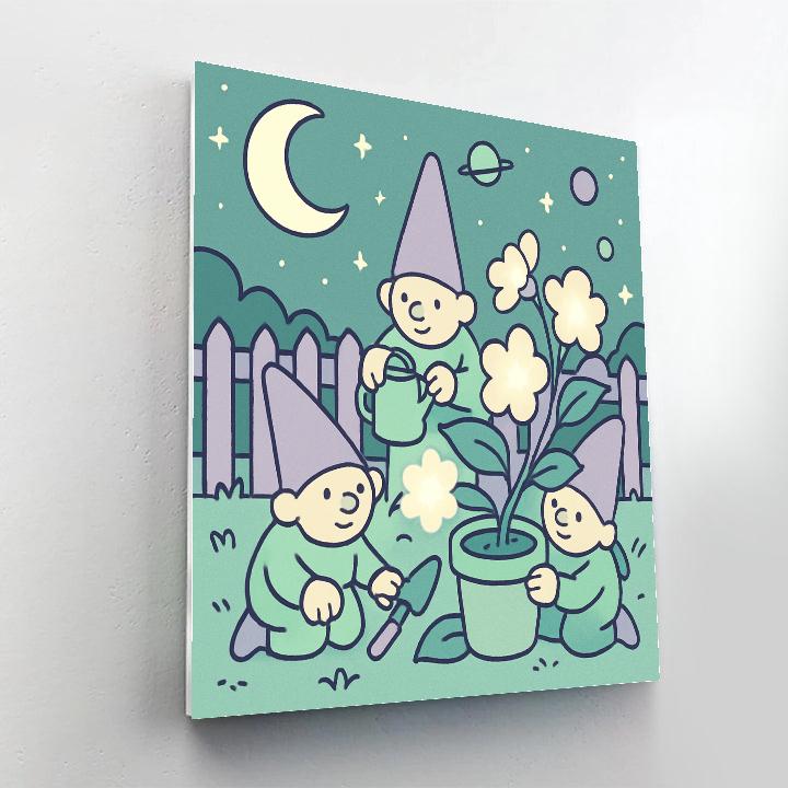 Moon Garden Gnomes painting number kit