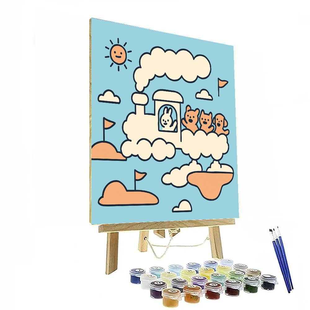 Cloud Kingdom Train Paint by numbers art
