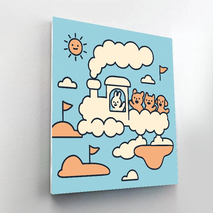 Cloud Kingdom Train Paint by numbers art