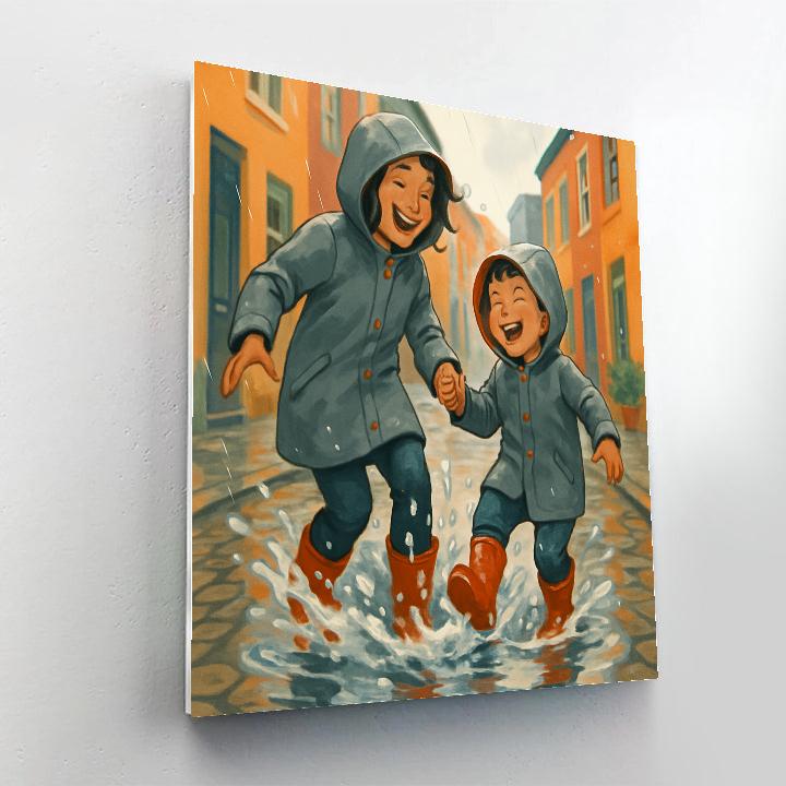 Puddle Jumping Laughter paint by numbers