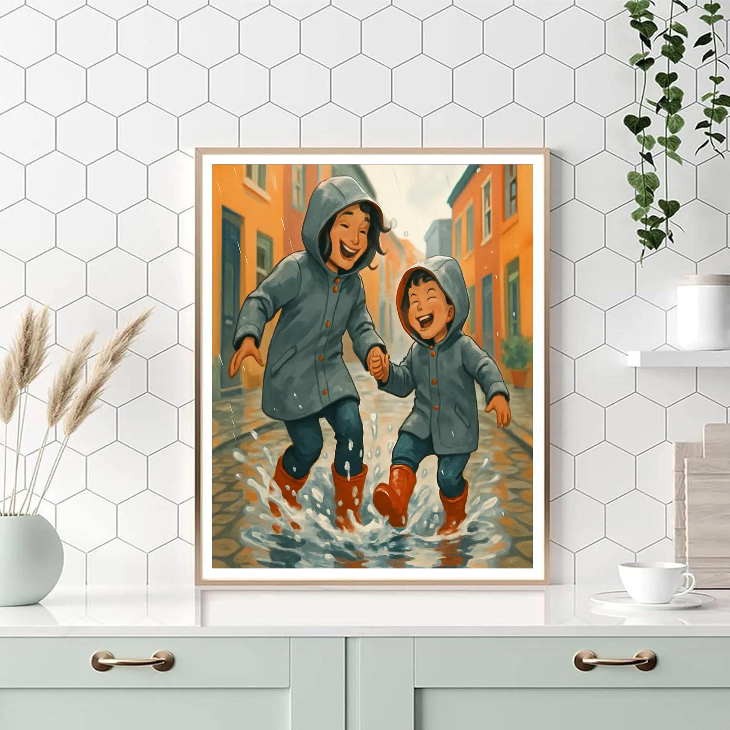 Puddle Jumping Laughter paint by numbers