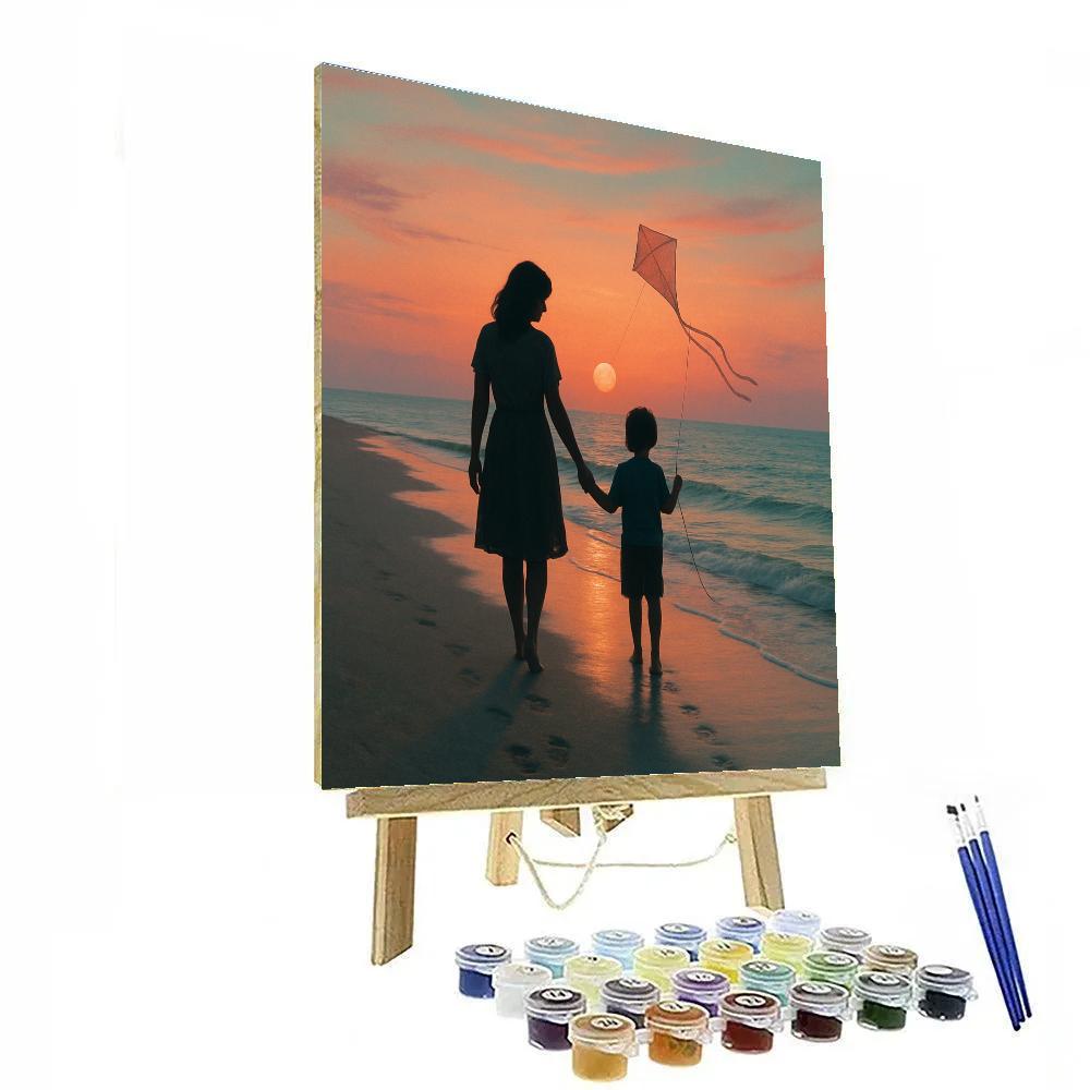 Seaside Sunset Walk Number painting