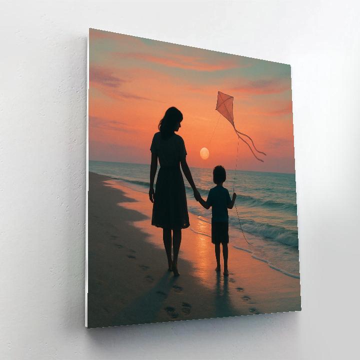 Seaside Sunset Walk Number painting