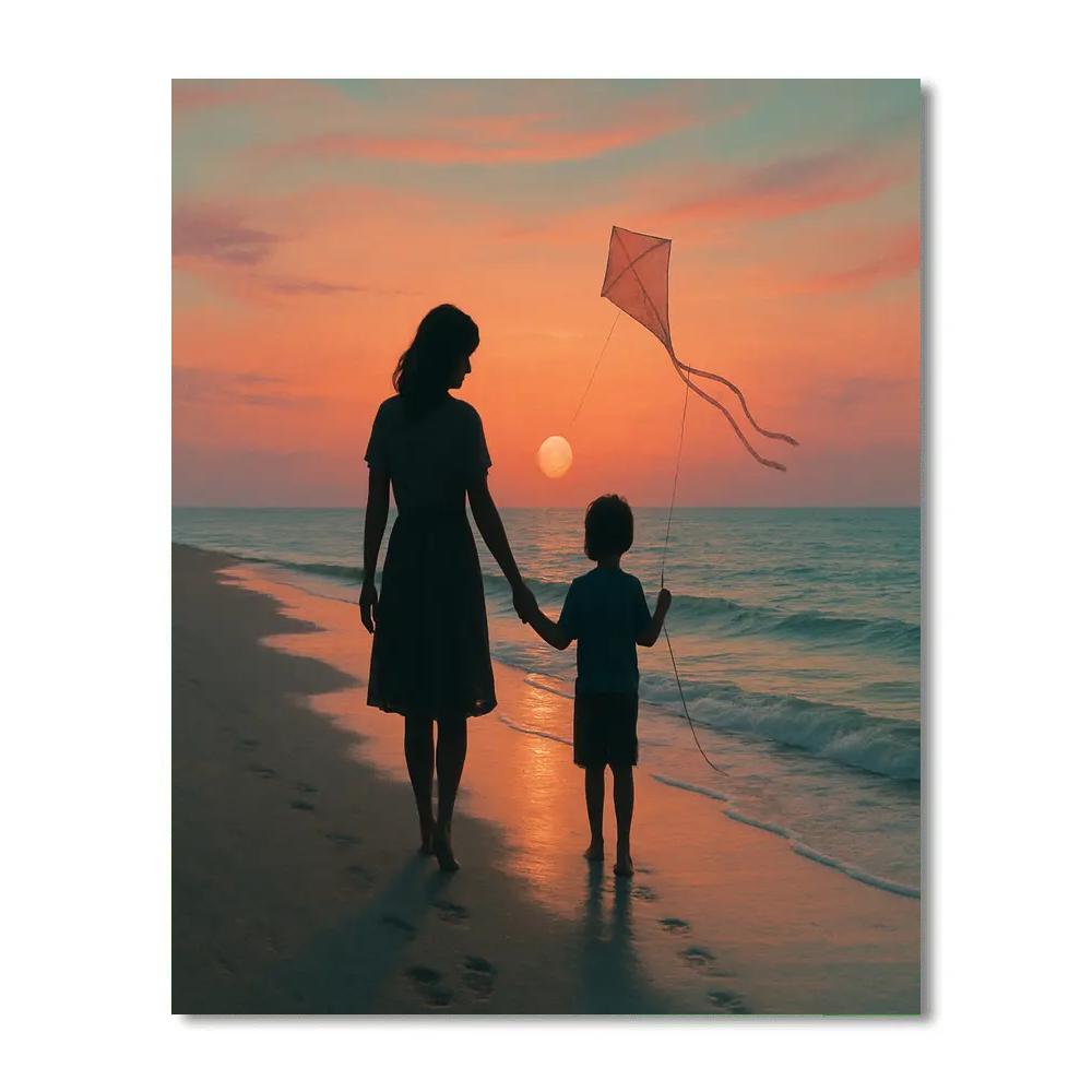 Seaside Sunset Walk Number painting