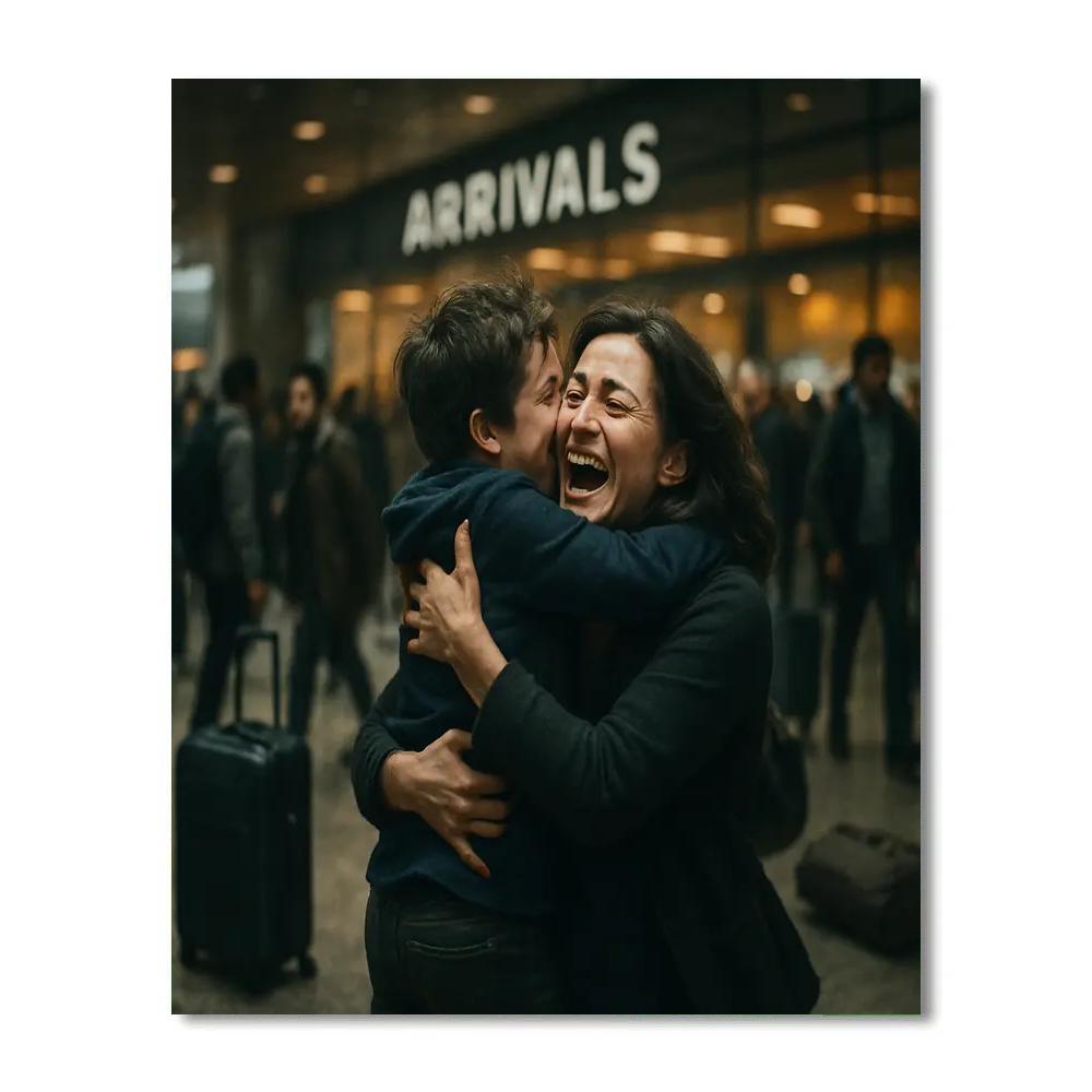 Airport Reunion Embrace painting number kit