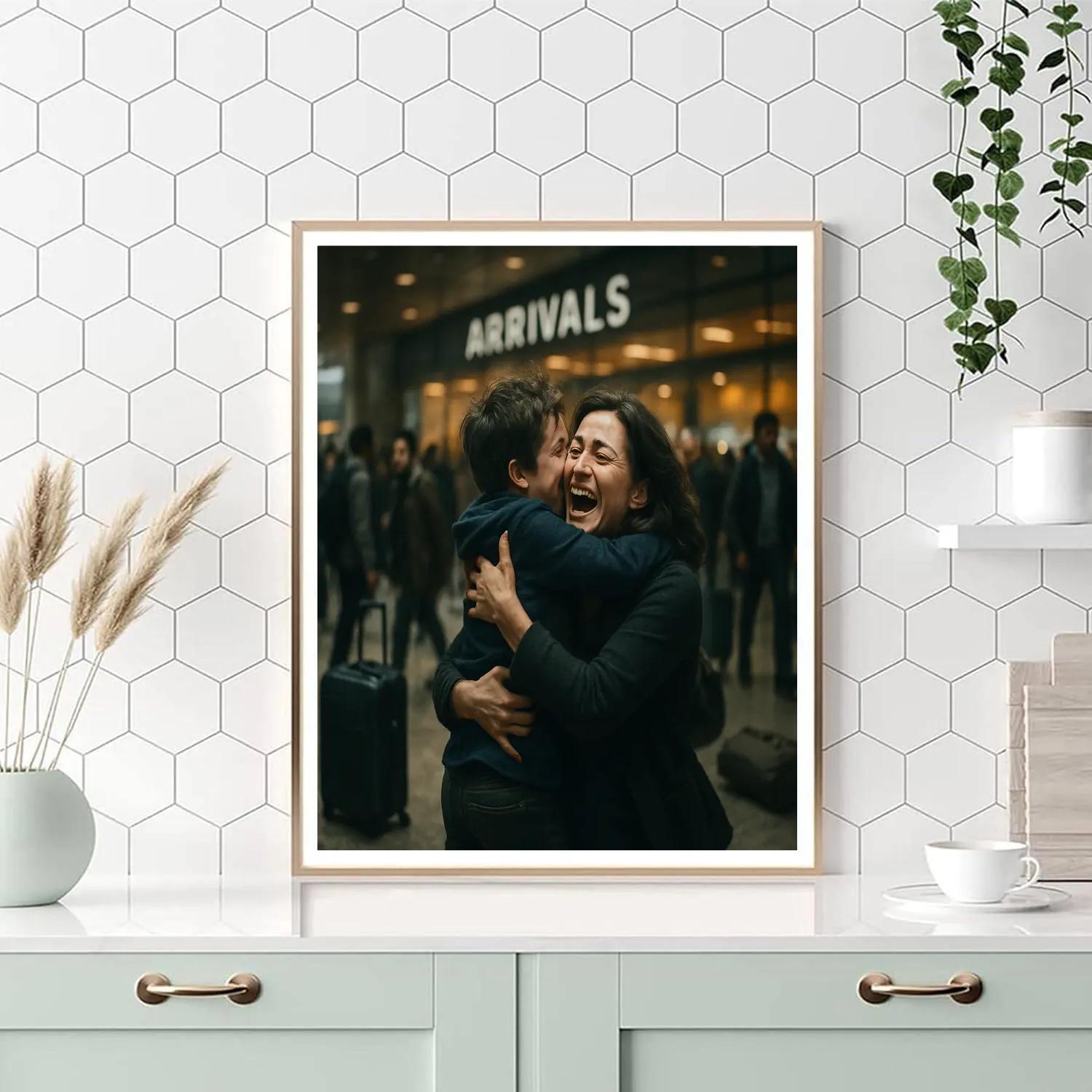 Airport Reunion Embrace painting number kit