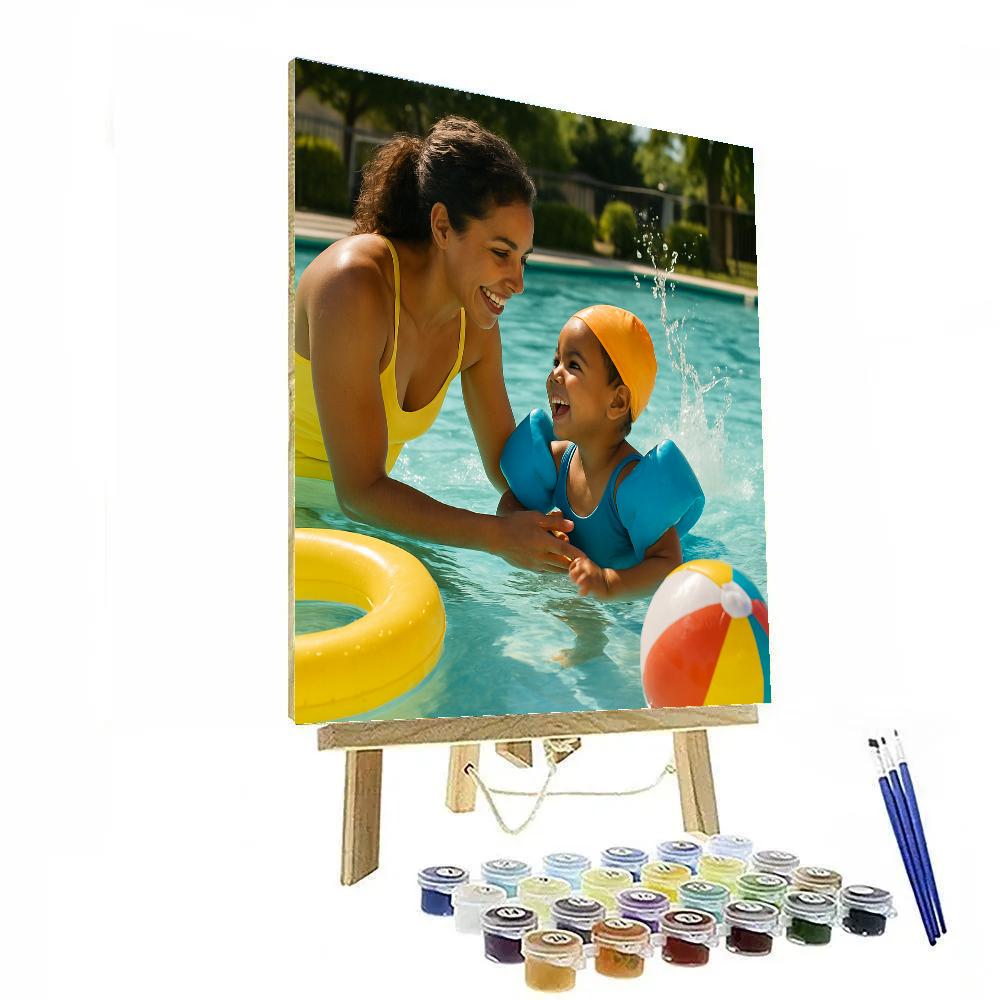 Poolside Teach To Swim Number painting
