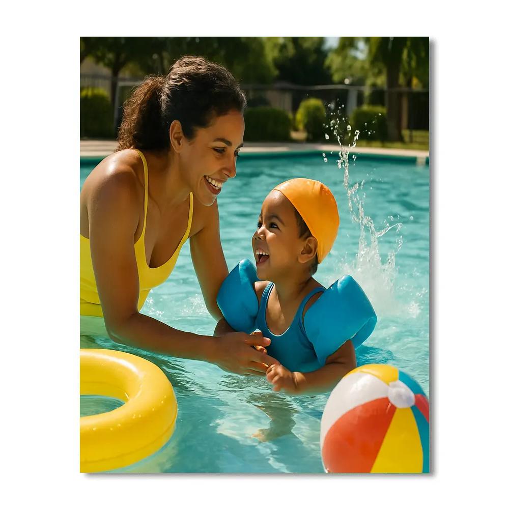 Poolside Teach To Swim Number painting