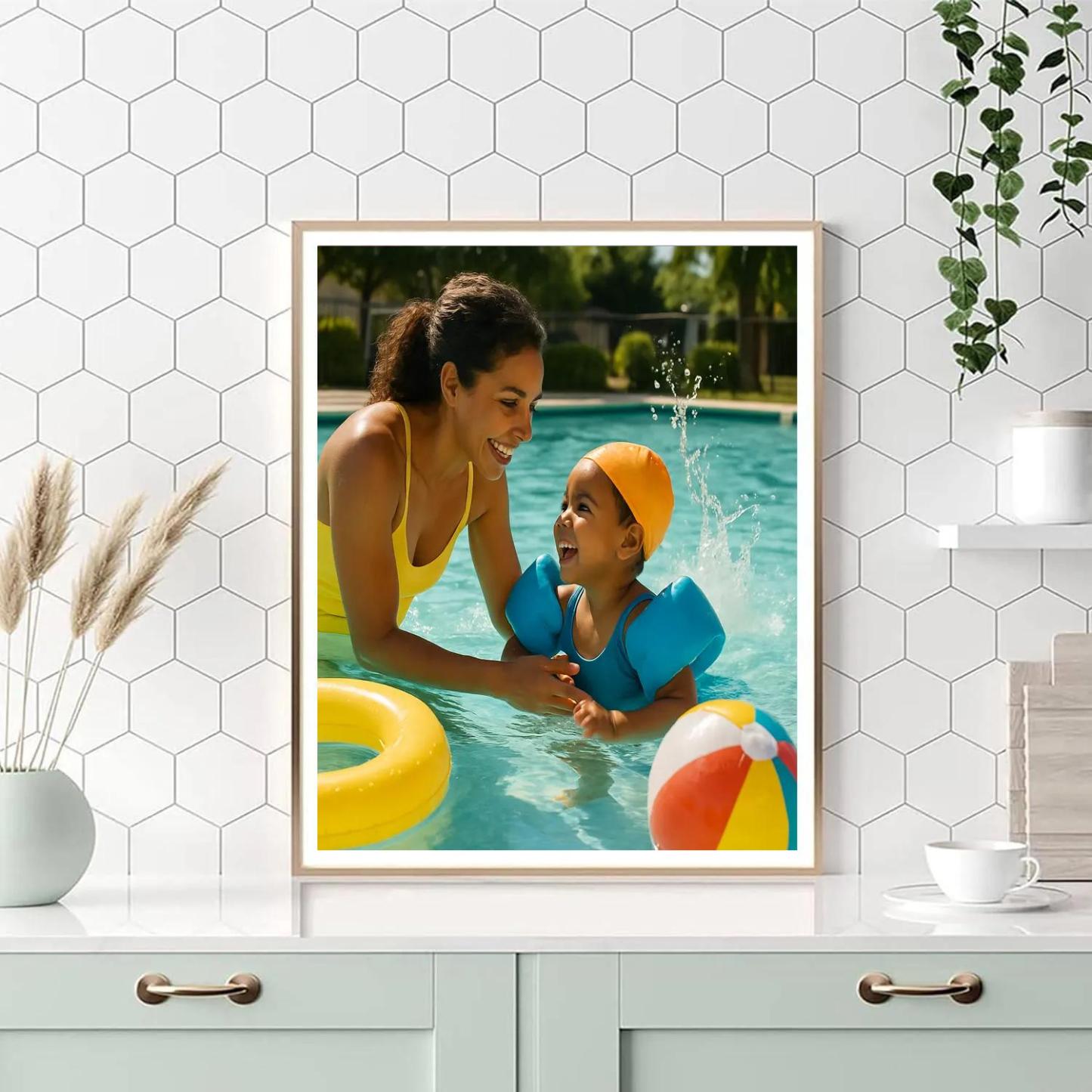Poolside Teach To Swim Number painting