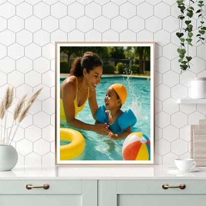 Poolside Teach To Swim Number painting