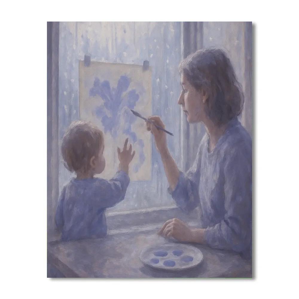 Window Rain Painting DIY paint by numbers