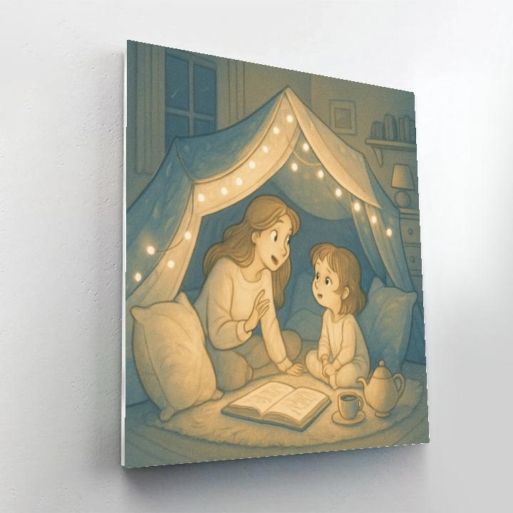 Bedtime Pillow Fort painting number kit