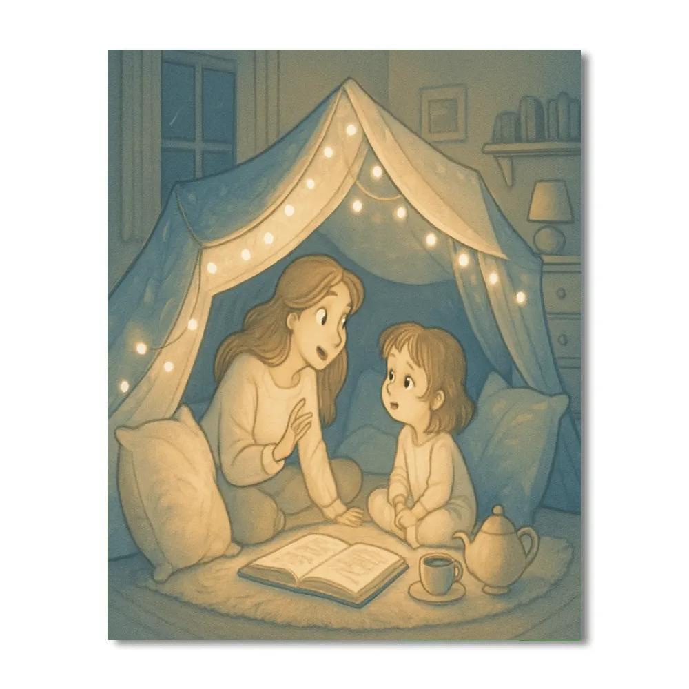 Bedtime Pillow Fort painting number kit