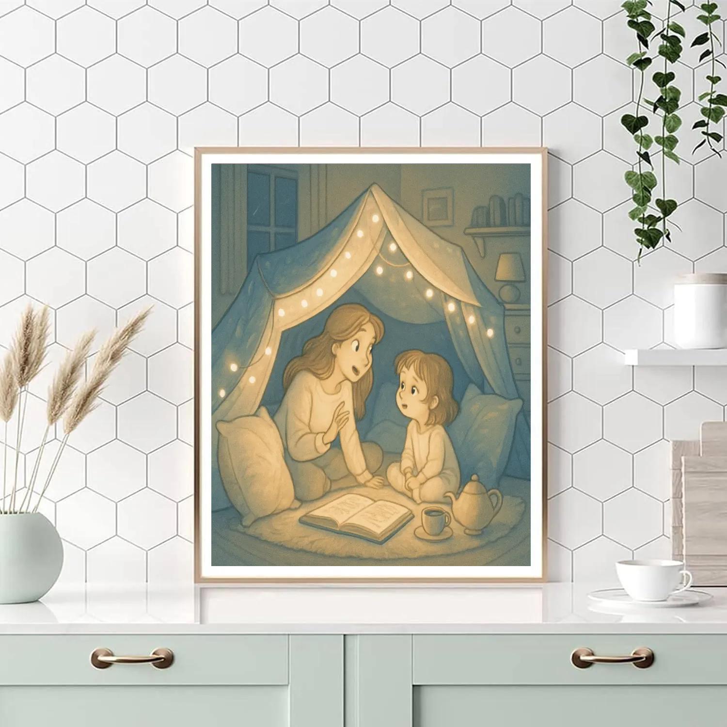 Bedtime Pillow Fort painting number kit