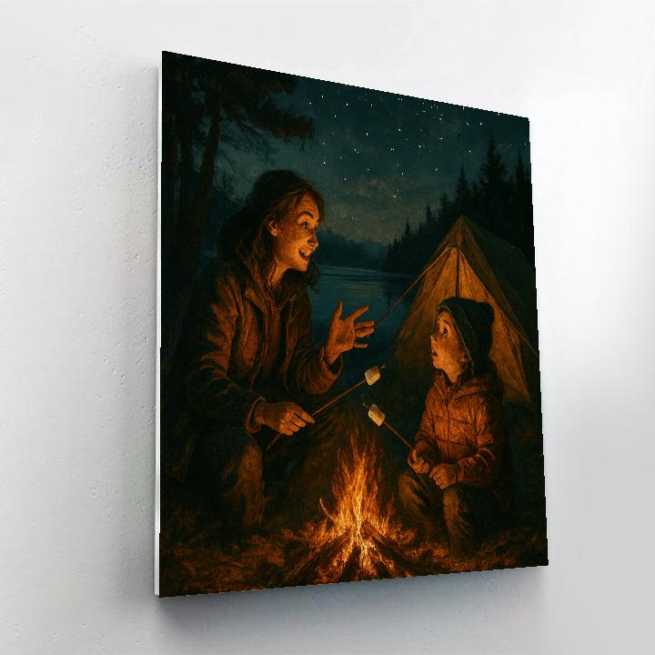 Camping Story By Campfire Number painting