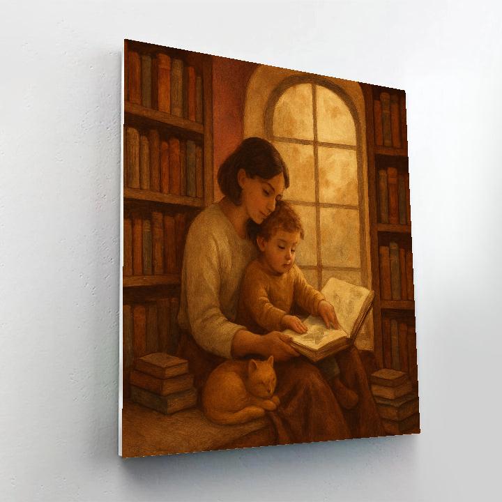 Library Reading Nook Numbered painting kits