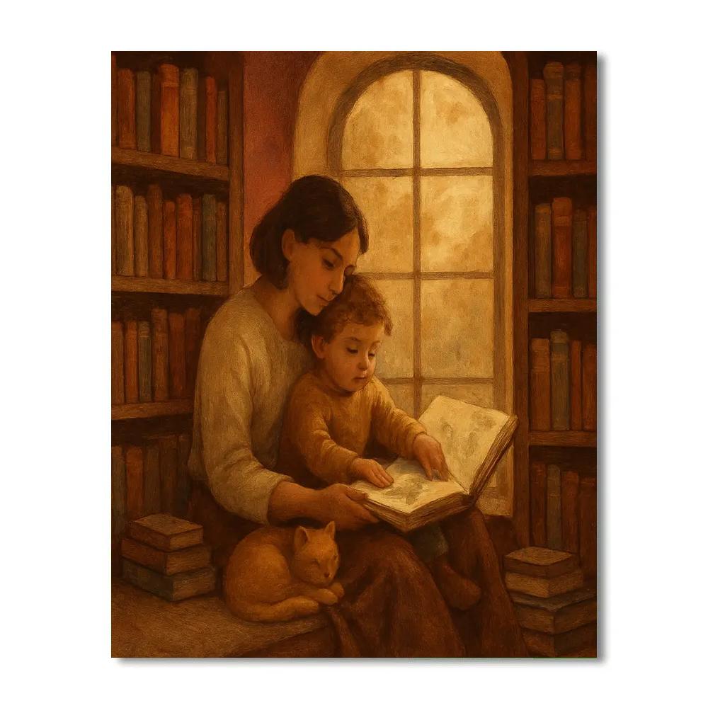 Library Reading Nook Numbered painting kits