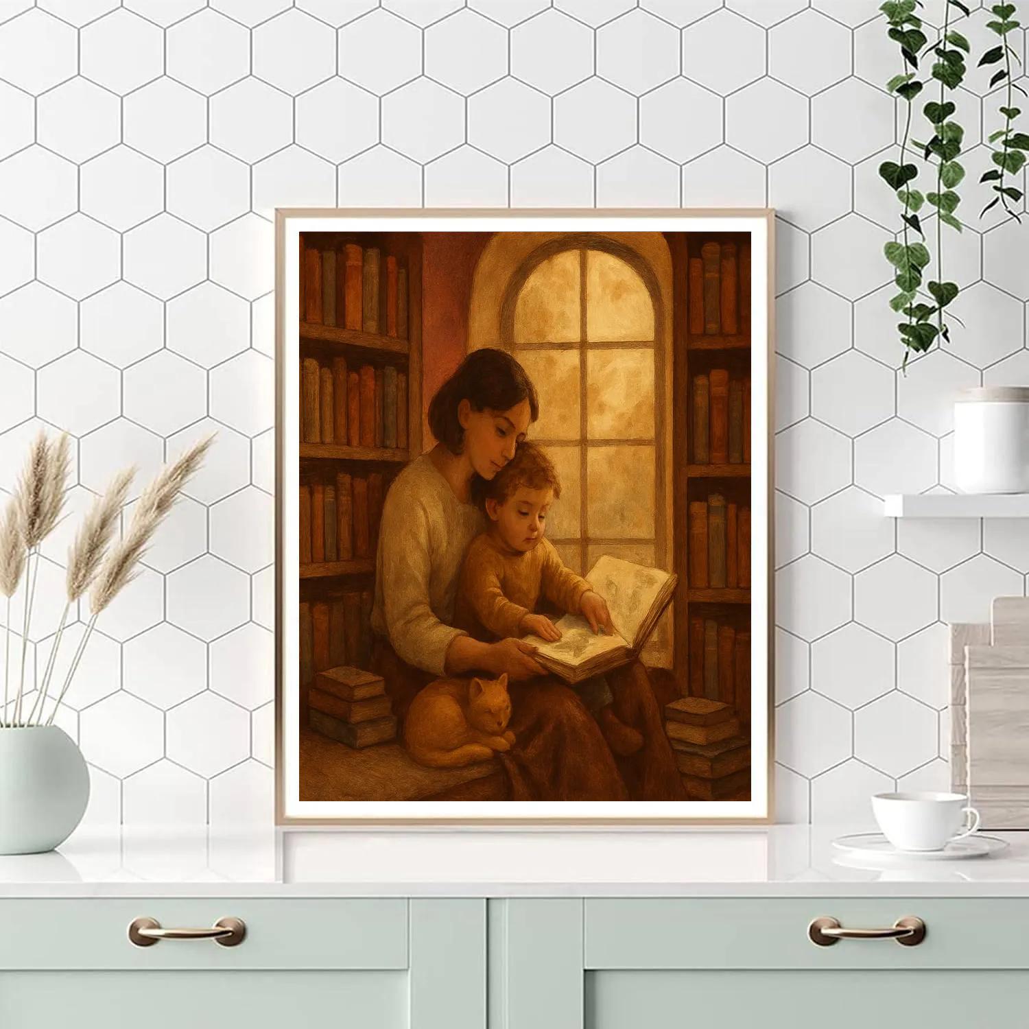 Library Reading Nook Numbered painting kits