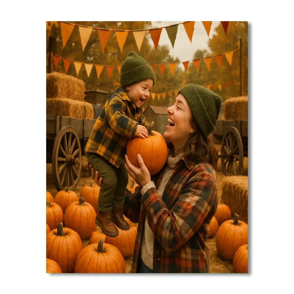 Harvest Pumpkin Picking Paint by numbers kits