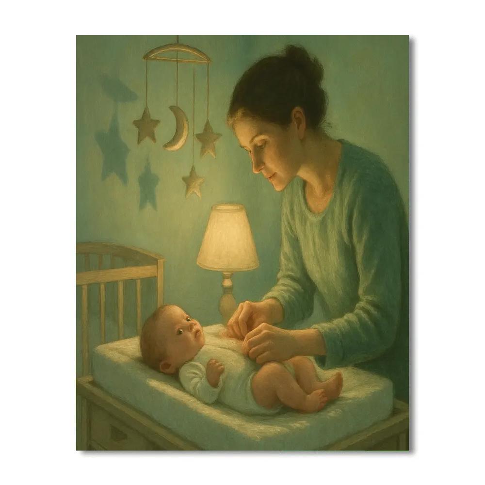 Midnight Diaper Change Glow Paint by numbers kits