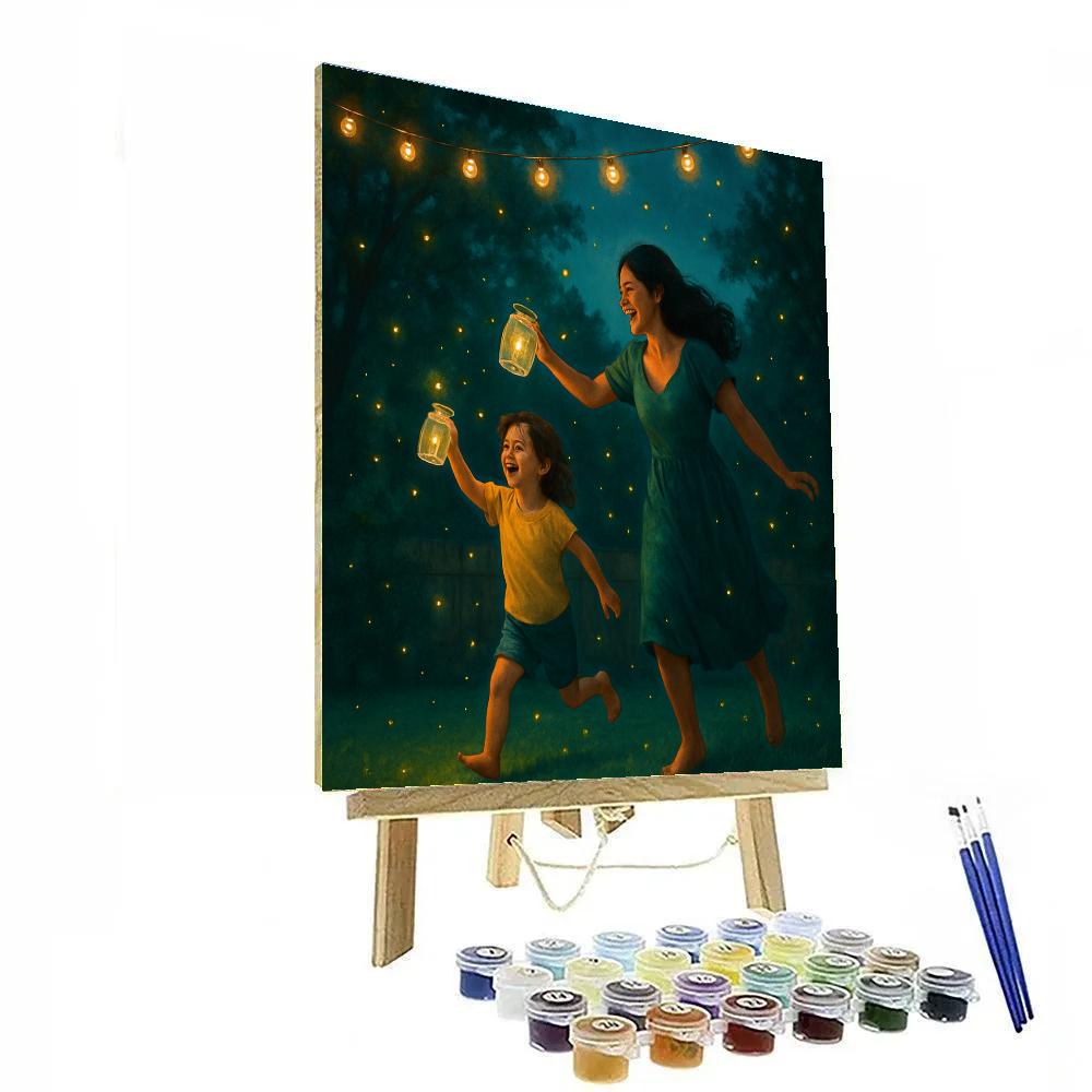 Backyard Firefly Chase Painting by numbers kit