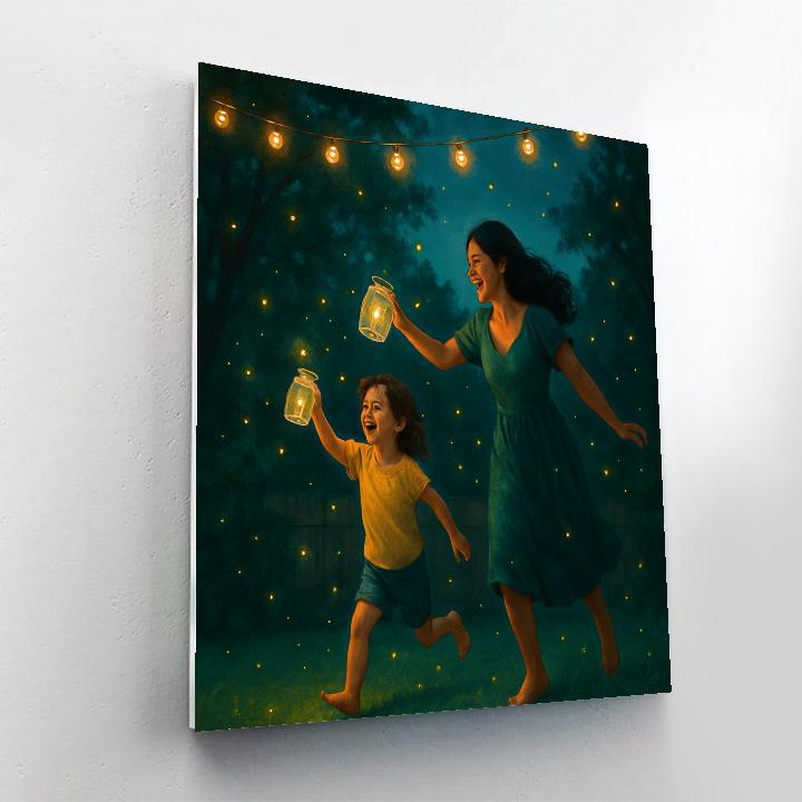 Backyard Firefly Chase Painting by numbers kit