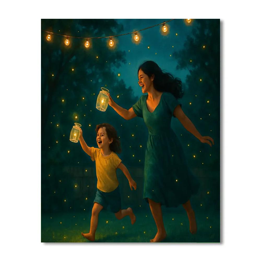 Backyard Firefly Chase Painting by numbers kit