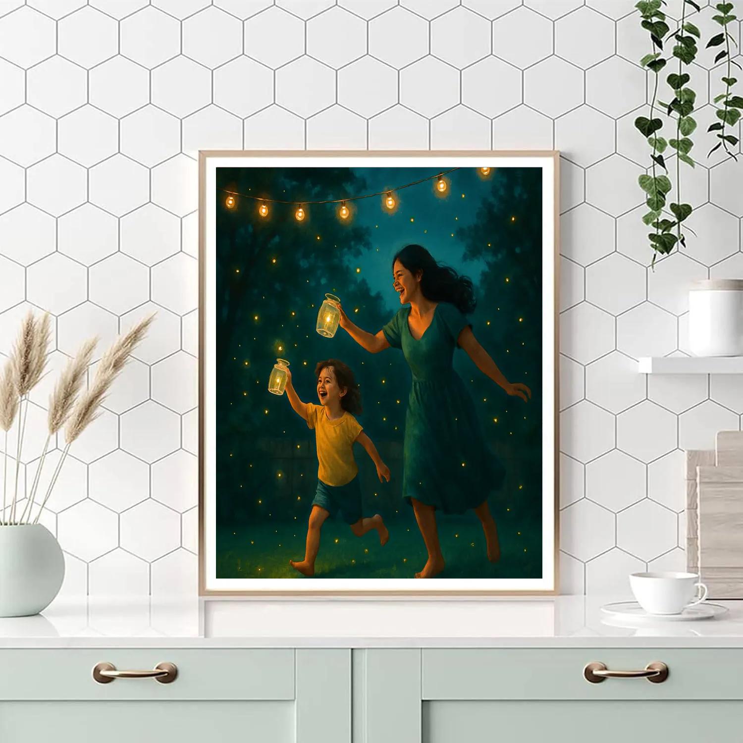 Backyard Firefly Chase Painting by numbers kit