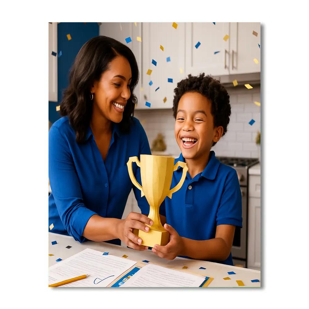 Homework Trophy Celebration Painting by numbers kit