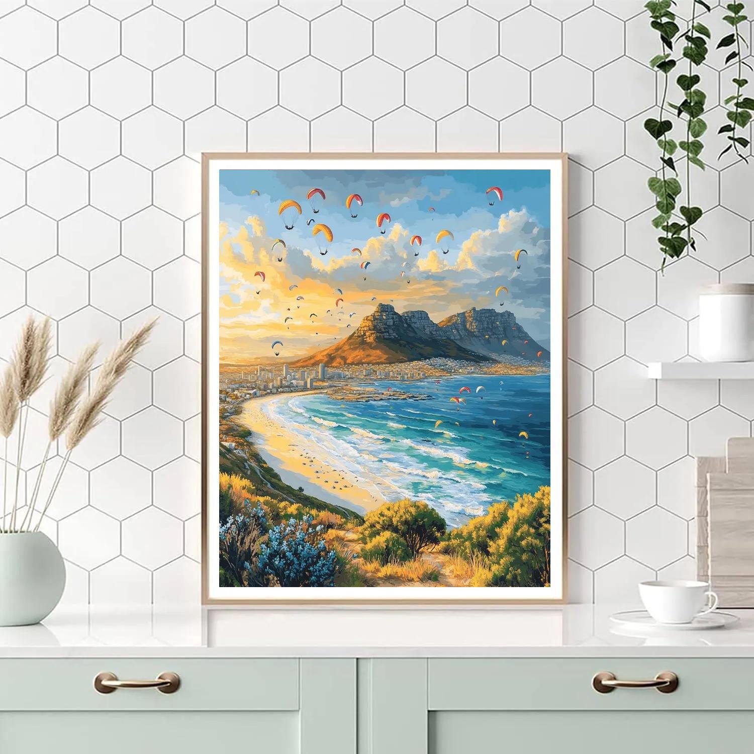 Table Mountain And Signal Hill Panorama Cape Town South Africa Number painting