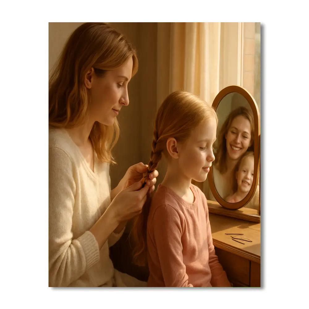 Sunlit Hairbraid Moment Number painting