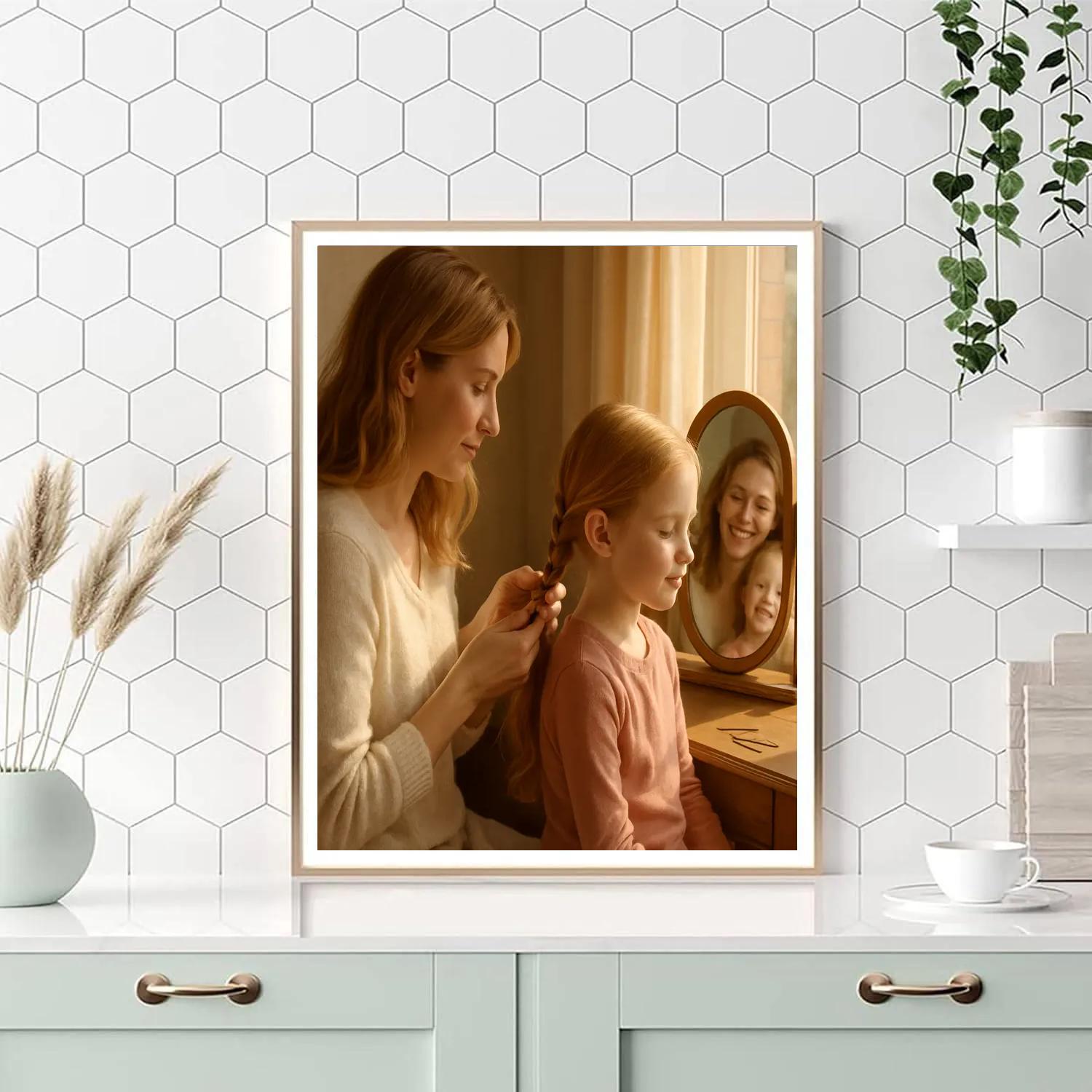 Sunlit Hairbraid Moment Number painting